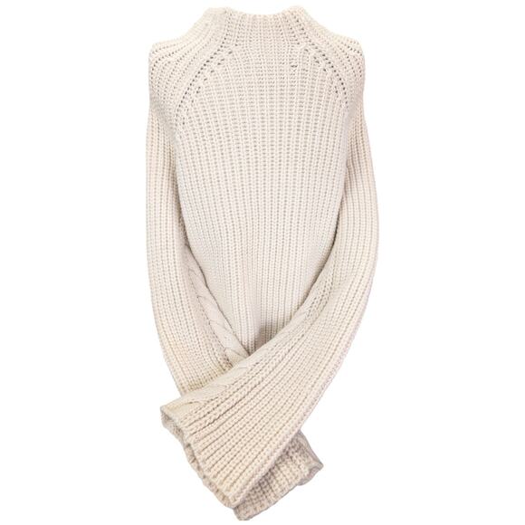 Zadig & Voltaire Défilé Colette Oversized Chunky Wool Knit Button Neck Sweater - Picture 10 of 13